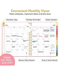 Danrong Academic Planner Hardcover Weekly Monthly Organizer with Tabs