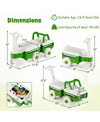 Costway 4-in-1 Ride-On Push Car with Music and Under-Seat Storage, 45 lbs, Ages 18 Months-5 Years