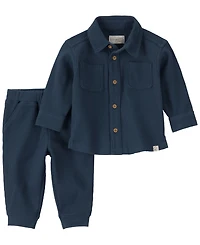 Little Planet by Carter's Baby Boys' Waffle-Knit Long-Sleeve Top and Pants, 2-Piece Set