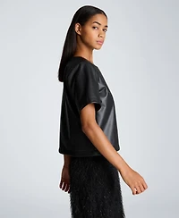 Kenneth Cole Women's Polyester-Blend Crop Pullover
