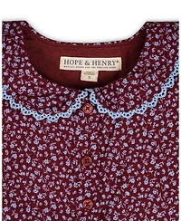 Hope & Henry Little Girls (6-12) Flutter Sleeve Linen Dress with Peter Pan Collar