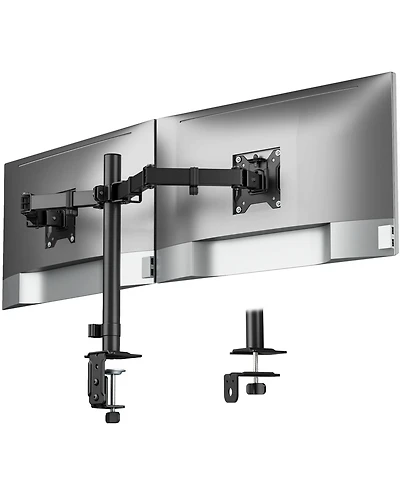 Lofree Dual Monitor Adjustable Full-Motion Arms Desk Mount, Compatible with Most 17" to 32" Monitors