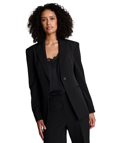 Kenneth Cole Women's Luxe Stretch Twill One-Button Blazer
