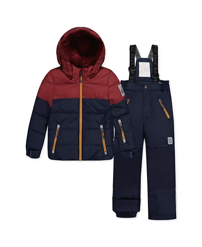 Deux par Toddler Boys' 2T-5T Play Technical Hooded Waterproof Jacket and Pants, 2-Piece Set