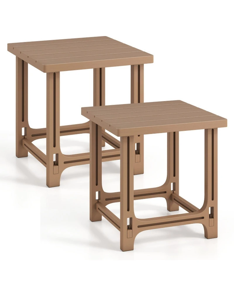 Gouun Set of 2 18-Inch Adirondack Side Tables with Snap-Fit Assembly