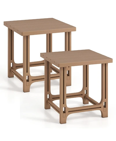 Gouun Set of 2 18-Inch Adirondack Side Tables with Snap-Fit Assembly