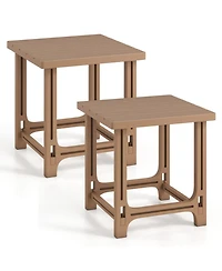 Gouun Set of 2 18-Inch Adirondack Side Tables with Snap-Fit Assembly