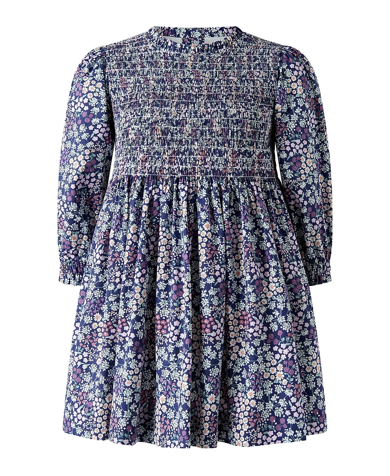 Rachel Riley Toddler Girls' 2T-5T Wild Floral Long-Sleeve Fit & Flare Dress