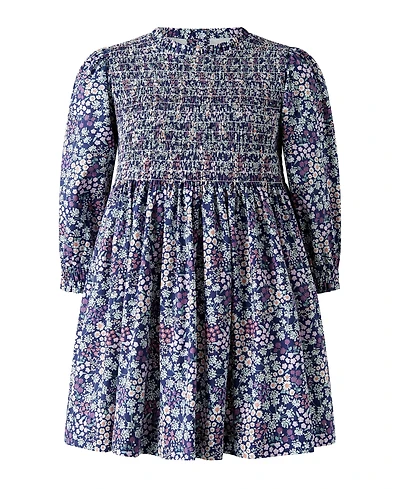 Rachel Riley Toddler Girls' 2T-5T Wild Floral Long-Sleeve Fit & Flare Dress