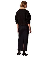 Calvin Klein Women's Mid Rise Maxi Denim Skirt
