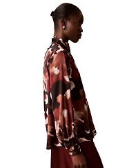 Calvin Klein Women's Scarf Neck Long-Sleeve Print Blouse