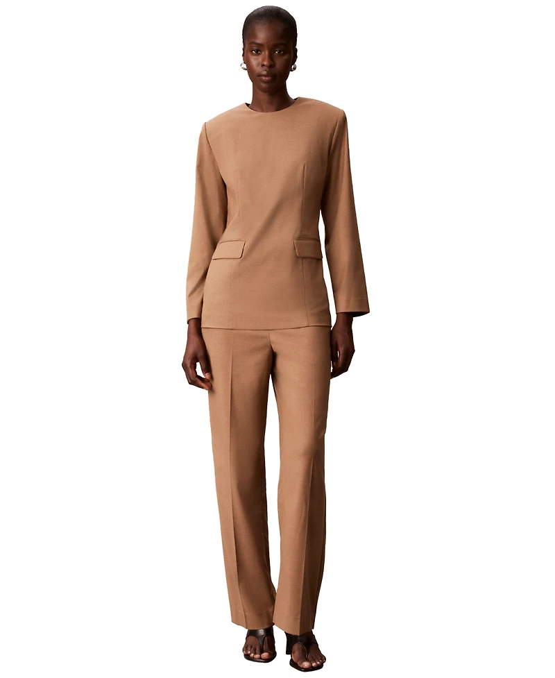Calvin Klein Women's Tailored Long-Sleeve Blouse