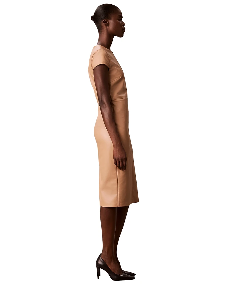 Calvin Klein Women's Cap-Sleeve Sheath Midi Dress