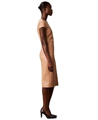 Calvin Klein Women's Cap-Sleeve Sheath Midi Dress