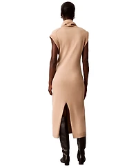 Calvin Klein Women's Mock Neck Sleeveless Midi Sweater Dress
