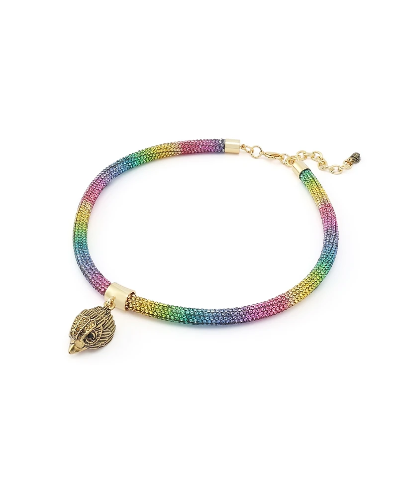 Kurt Geiger London Faux Stone Signature Eagle Rope Collar Necklace