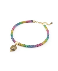 Kurt Geiger London Faux Stone Signature Eagle Rope Collar Necklace