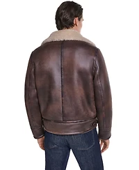 Karl Lagerfeld Paris Men's Asymmetrical Shearling Moto Jacket
