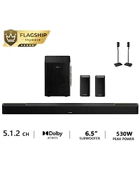 Ultimea Skywave Series 5.1.4ch Wireless Surround Sound System, 760W Dolby Atmos Sound Bar with 8" Subwoofer,2 Wireless Surround Speakers