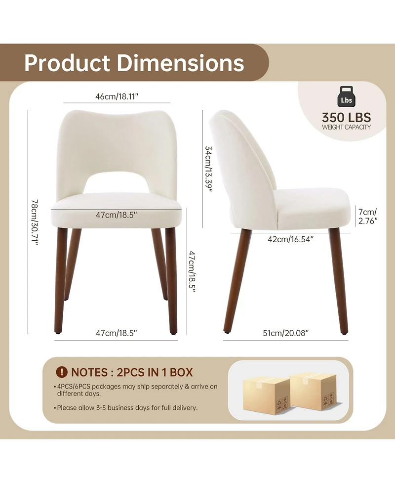 gaomon Upholstered Dining Chairs Set of 4, Hollow Cut Out Back Kitchen Chairs with Solid Wood Legs,350 Lbs Capacity for Dining Room