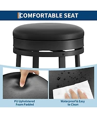 Gaomon Swivel Bar Stools Set of 4, Modern Backless Counter Bar Chairs with Pu Leather Padded Round Seat, Footrest for Kitchen Island Home Bar Cafe.