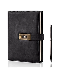 Danrong Lock Journal Pu Leather Diary With 240 Pages Lined Notebook Gift Set