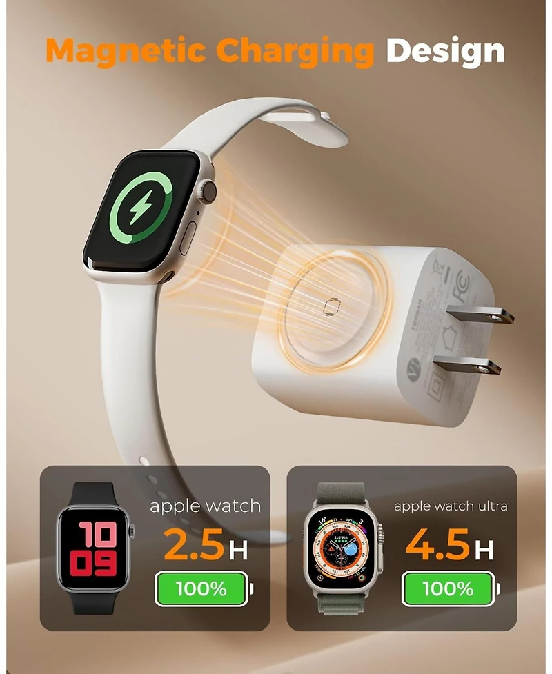 Tessan 3-in-1 20W Usb-c Wireless Charging Block Compatible with Apple Watch