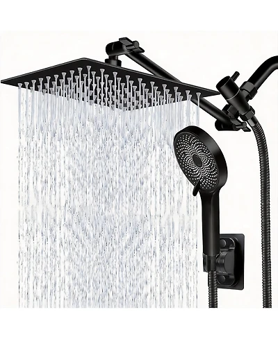 Cyqbd 10" Rain Shower Head With Handheld Spray Extension Arm Hose Set