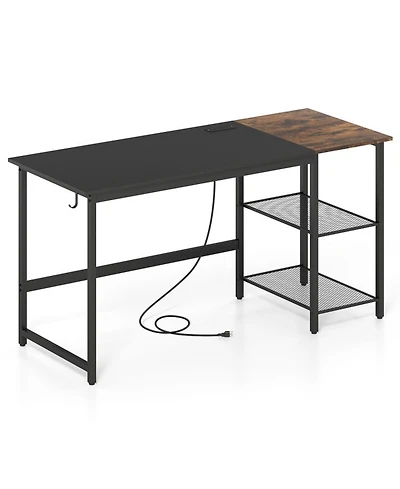 Sugift 59 inch Home Office Computer Desk with Removable Storage Shelves