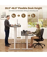 Sugift 63 x 24 inch Height Adjustable Sit Stand Computer Desk with 3 Memory Presets