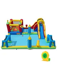 Hongge 9-in-1 Inflatable Water Slide Bounce House, Ages 3–12