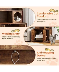 Hongge 31 in Industrial Cat Litter Box Enclosure with Storage Shelves