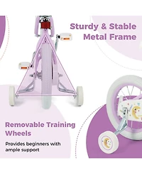 Hongge 14-Inch Kids Bike with Training Wheels, Adjustable Seat and Dual Brakes, Ages 3-5
