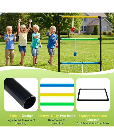 Zeny Ladder Ball and Golf Toss Set, includes 6 Balls, Scoreboard Carry Bag