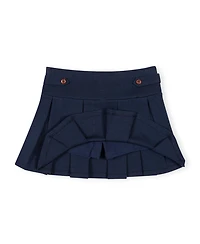 Hope & Henry Little and Big Girls' ( 6 to 12 ) Ponte Pleated Button Tab Skirt