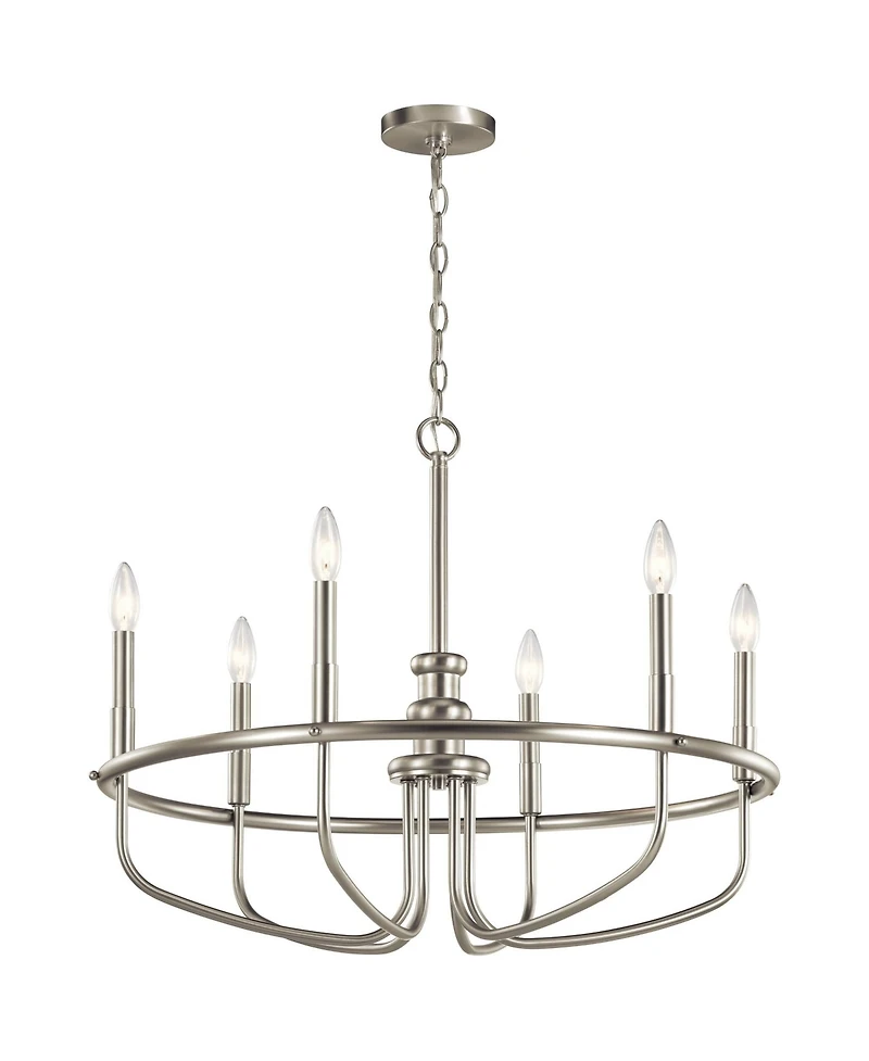 Kichler Capitol Hill 28 3/4" Wide Brushed Nickel 6-Light Chandelier