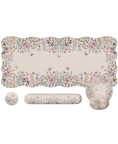 Lofree Wildflower Desk Protector Set With Wrist Rest Coaster Ergonomic Mouse Pad