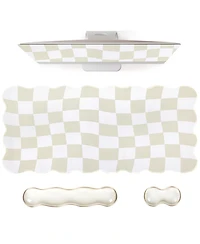 Lofree Scalloped Gel Desk Mat, Keyboard Wrist Rest, and Mouse 3-Piece Set [Compatible with 65%-75% Keyboards]