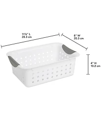 Sterilite 16228012 Small Ultra Plastic Storage Organizer Basket, White (24 Pack)