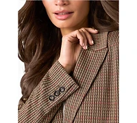 Liverpool Los Angeles Women's Houndstooth Fitted Stretch Blazer