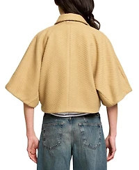 Central Park West Women's Lyla Cropped Double-Breasted Short-Sleeve Jacket