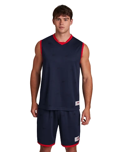 Reebok Men's United V-Neck Logo Jersey Tank