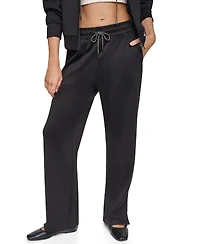 Dkny Women's Pins & Patches Wide-Leg Knit Drawstring Pants