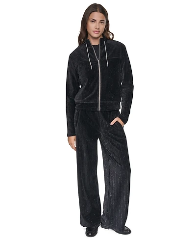 Dkny Women's Long-Sleeve Lurex Velvet Jacket