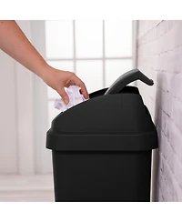 Sterilite 13 Gal Kitchen Swing Top Lidded Wastebasket Trash Can, 12 Pack
