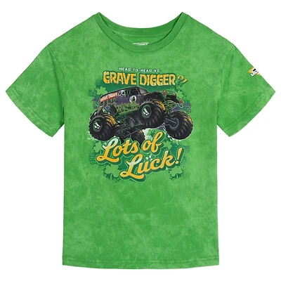 Monster Jam Girls' 4-16 Grave Digger Holiday Jersey T-Shirt