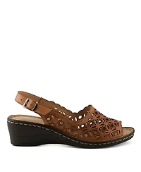 Spring Step Women's Belizana Slingback Wedge with Laser-Cut Detail