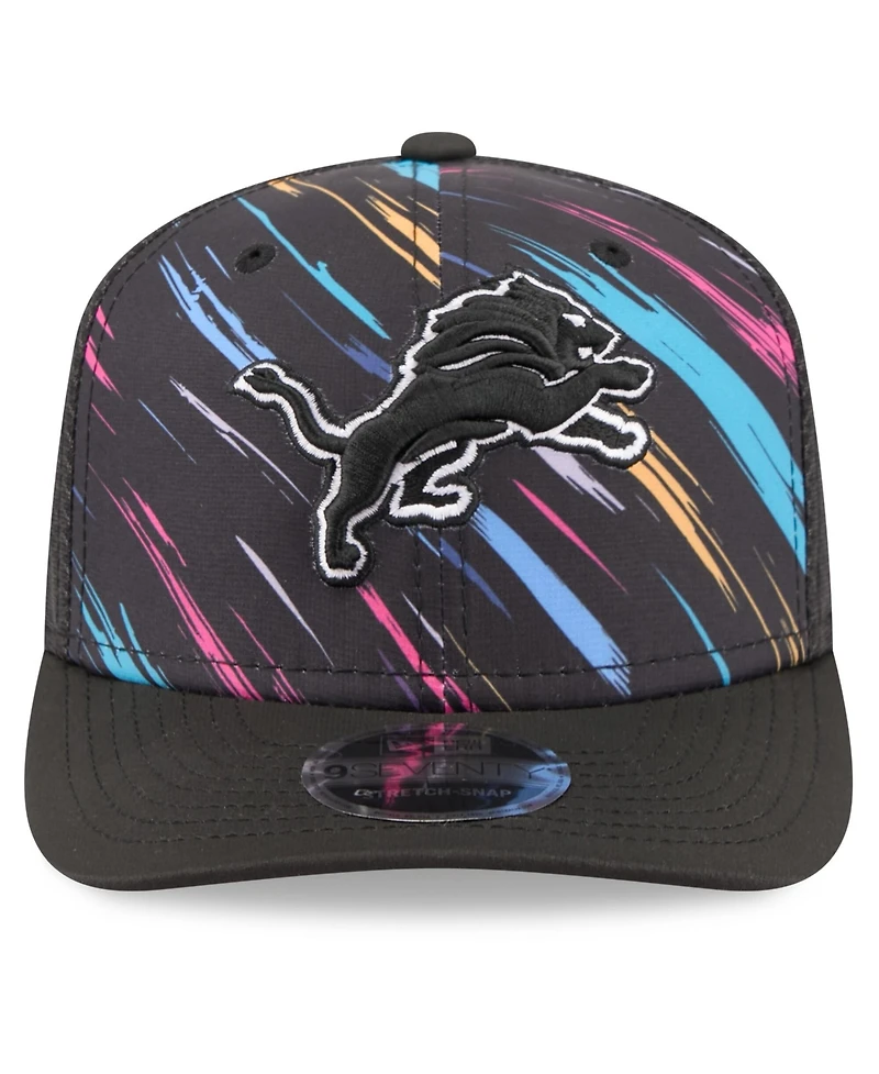 New Era Men's Black Detroit Lions 2026 Nfl Cruical Catch 9SEVENTY Adjustable Trucker Hat