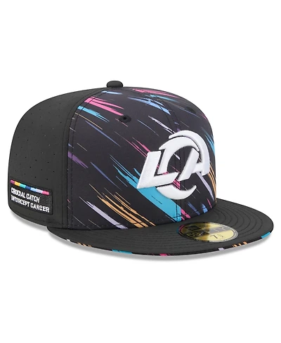 New Era Men's Black Los Angeles Rams 2026 Nfl Cruical Catch 59FIFTY Fitted Hat