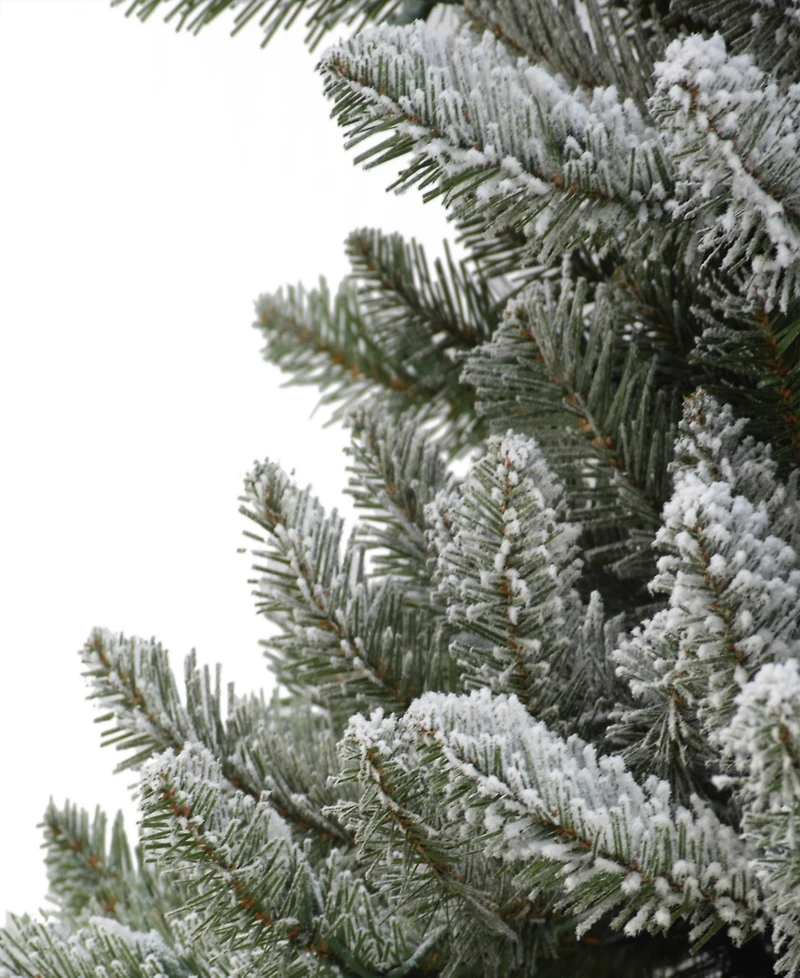Puleo International 7.5' Pre-Lit Flocked Royal Majestic Spruce Christmas Tree